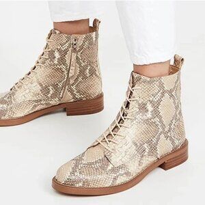 Like New Sam Edelman Nina Snakeskin Lace Up Ankle Boots/Booties Size 8.
